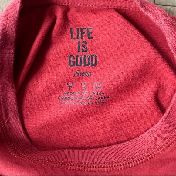 Life Is Good Red Just Add Bacon Graphic Tee Men’s Size Small Short Sleeve - Picture 5 of 6